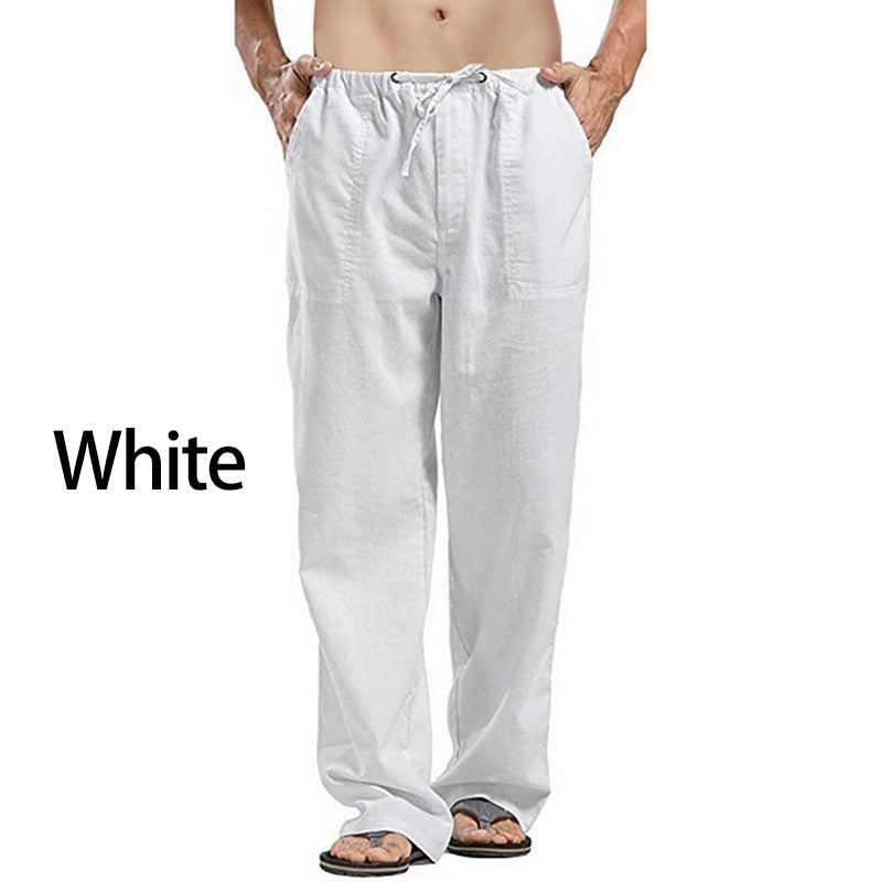 Men's Linen Wide Leg Yoga/Streetwear Pants