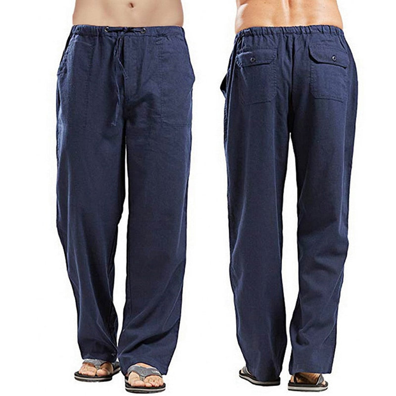 Men's Linen Wide Leg Yoga/Streetwear Pants