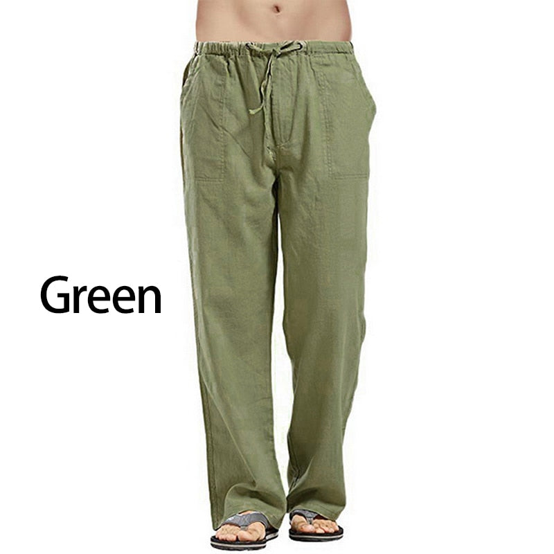 Men's Linen Wide Leg Yoga/Streetwear Pants