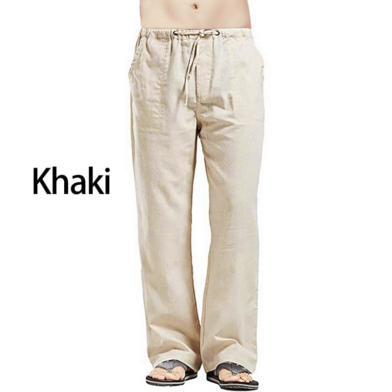 Men's Linen Wide Leg Yoga/Streetwear Pants